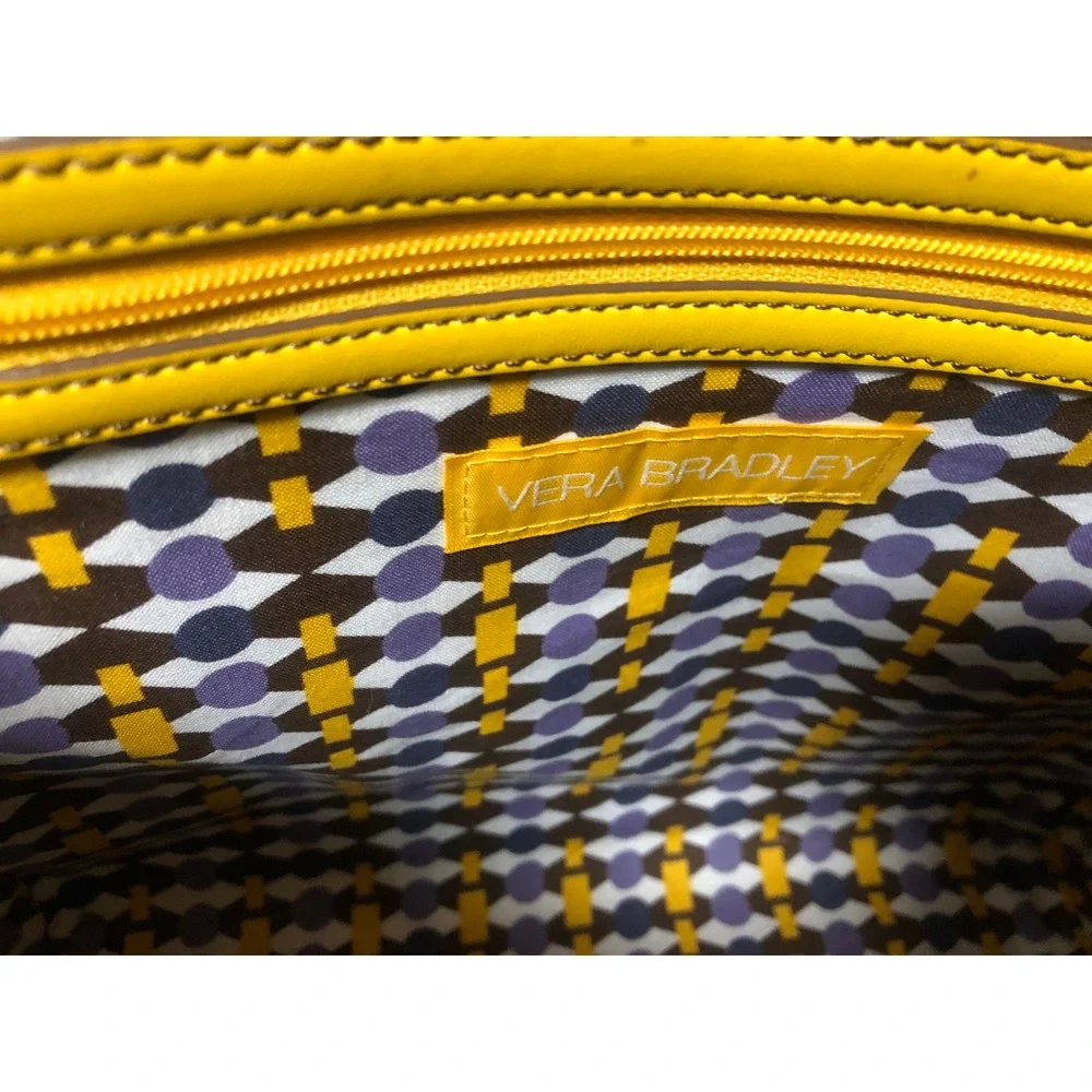 Vera Bradley Small Ella Tote Maize Yellow Brown Snake Print Handbag 18187-733905